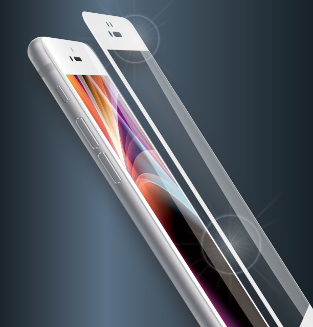 iPhone6sPlus / iPhone6Plus（黒） 高品質保護ガラス Super 2D YATAGLASS ...